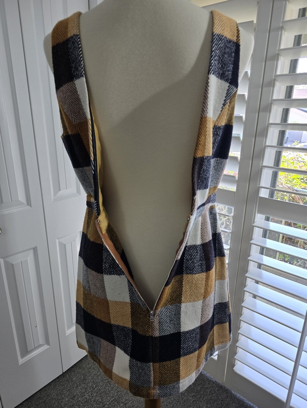 Lulu's Forever Classic Orange Multi Plaid Sleeveless Mini Dress - Picture 8 of 12